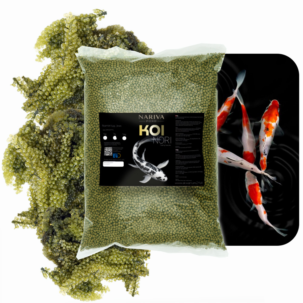 Nariva Koi Nori 1kg - Pokarm dla ryb do oczka wodnego i stawu (Granulat ze Spiruliną).jpg